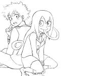 Coloriage L'&eacute;quipe de gar&ccedil;on et fille de My hero academia