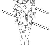 Coloriage La mignonne Momo Yaoyorozu avec sa sucette