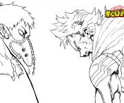Coloriage Le combat de Lemillion contre Overhaul My hero academia