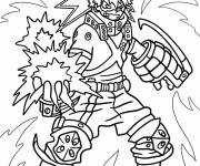 Coloriage Le jeune guerrier d'anime Katsuki Bakugo
