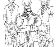 Coloriage Les d&eacute;fenseurs de la justice My hero academia