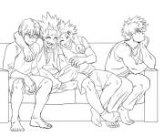 Coloriage Les gar&ccedil;ons sur le canap&eacute; My Hero Academia
