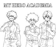 Coloriage Les h&eacute;ros principaux du film My hero academia