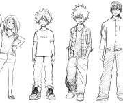 Coloriage Les jeunes h&eacute;ros de My hero Academia