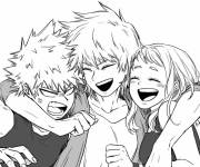 Coloriage Les trois amis My hero academia