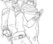 Coloriage Mic et Shota Aizawa de My hero academia