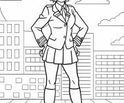 Coloriage Mina Ashido en plein air de My Hero Academia
