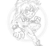 Coloriage et dessins gratuit Mod&egrave;le de h&eacute;ro vectoriel de My hero academia à imprimer