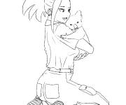 Coloriage Momo Yaoyorozu avec Koala My hero academia