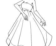 Coloriage Momo Yaoyorozu avec une jolie robe