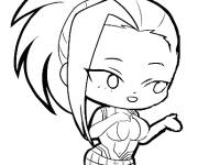 Coloriage et dessins gratuit Momo Yaoyorozu chibi de My hero academia à imprimer
