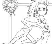 Coloriage Momo Yaoyorozu My hero academia pour noel