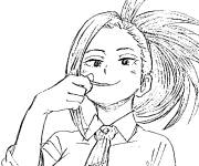 Coloriage Momo Yaoyorozu rigolette