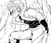 Coloriage My Hero Academia Hawks en action
