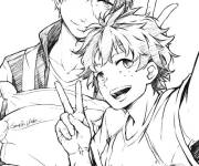 Coloriage My hero Academia photo d'amis