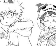 Coloriage My hero academia pour Halloween