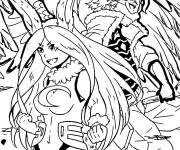 Coloriage My hero academia Rumi Usagiyama et les faucons