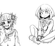 Coloriage Ochaco Uraraka et Himiko Toga My hero academia