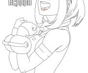 Coloriage Ochaco Uraraka fille de Mon universit&eacute; de h&eacute;ros