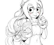 Coloriage Ochako du film My hero academia imprimable