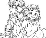 Coloriage Ochako et Izuku My hero academia