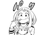 Coloriage Ochako Uraraka aime manger MHA