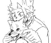 Coloriage Personnage My hero academia avec son pet