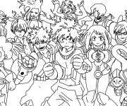 Coloriage Personnages de Mon universit&eacute; de h&eacute;ros film anime