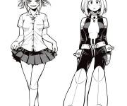 Coloriage Personnages f&eacute;minine de My hero academia