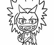 Coloriage Petit Eijiro Kirishima en Chibi de My hero academia