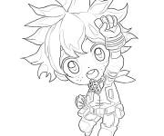 Coloriage Petit gar&ccedil;on kawaii du film d'anime My hero academia