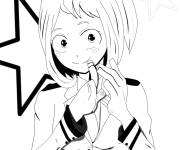 Coloriage Portrait de la jolie Ochaco Uraraka