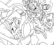 Coloriage Sc&egrave;ne de combat &eacute;pique de My hero academia