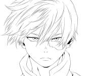 Coloriage Shoto Todoroki de l'anime My hero academia