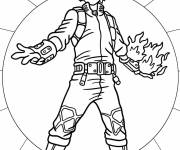 Coloriage Shouto Todoroki avec son arme en feu dans MHA