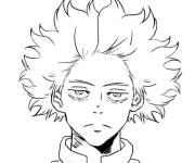 Coloriage T&ecirc;te du hero puissant de My hero academia