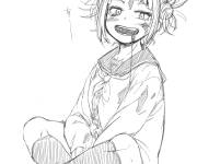 Coloriage Toga dessin&eacute; par main de manga My hero academia