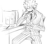 Coloriage Un jour de travail d'Omnipotent My hero academia