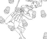 Coloriage Yaoyorozu de My Hero Academia avec motifs