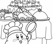 Coloriage Nintendo Kirby affamé