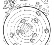 Coloriage Nintendo Labyrinthe et Mario
