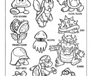 Coloriage Nintendo Les Ennemis de Mario