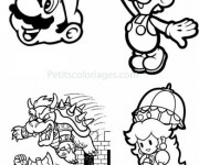 Coloriage et dessins gratuit Nintendo Mario Luigi et Daisy à imprimer