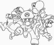 Coloriage Nintendo Mario Luigi et Wario