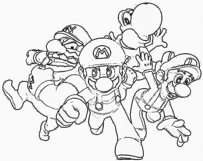 Coloriage Nintendo Mario Luigi et Wario dessin gratuit à imprimer