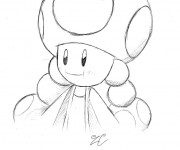 Coloriage Nintendo Toad stylisé