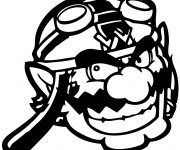 Coloriage Nintendo Wario en noir