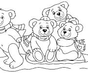 Coloriage Famille de Nounours jouets