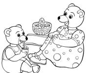 Coloriage et dessins gratuit Famille des Nounours prennent un piquenique à imprimer