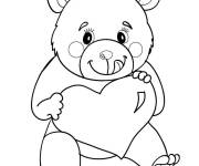 Coloriage Jouet Nounours avec coeur